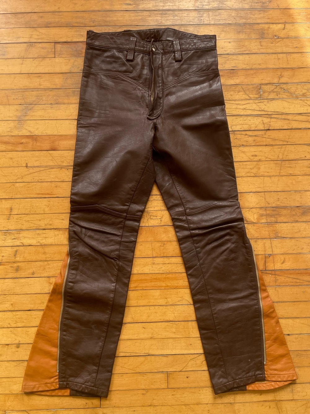 1970's Vintage Leather Bellbottoms Hippie Woodstock Rockstar